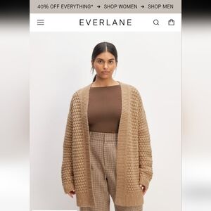 Everlane The Cloud Oversized Textured Cardigan. Merino Wool And Alpaca Blend